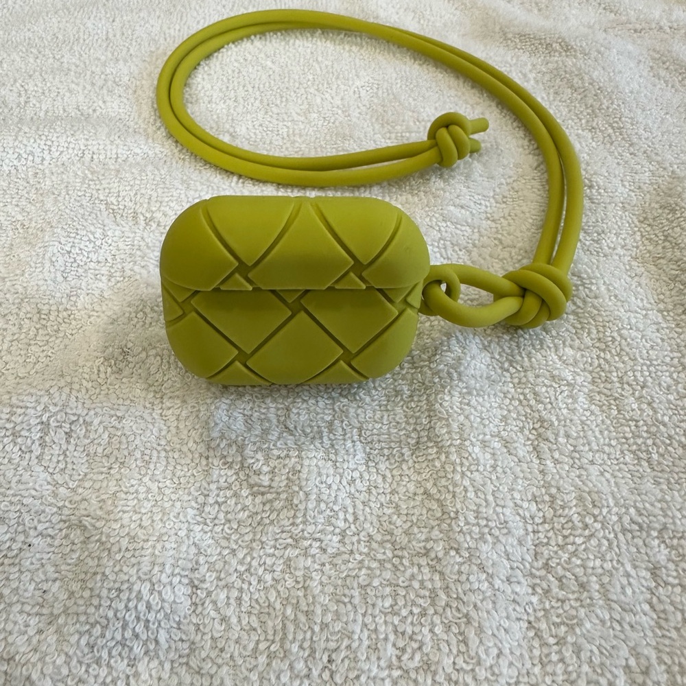 Bottega Veneta Olive Green Quilted Women’s Accessory AirPod Case